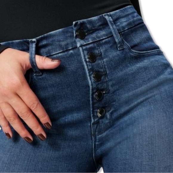 Good American Good Legs Skinny High Rise Button Fly Jeans in Blue830 Size 6/28 - Picture 8 of 15